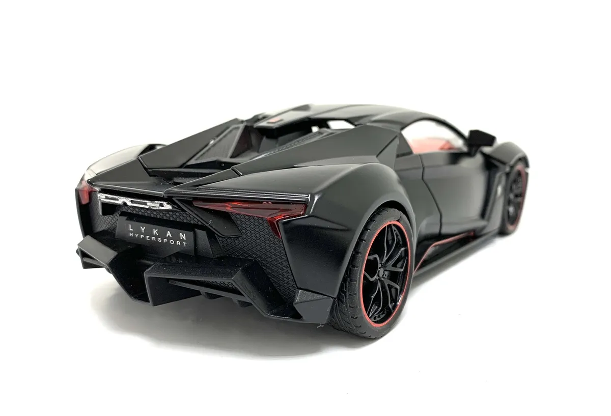 Металлическая машинка 1:24 «Lykan Hypersport» 53522-19, инерционная, свет и звук / Черный