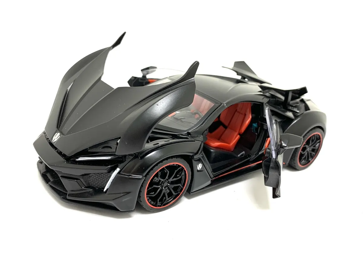 Металлическая машинка 1:24 «Lykan Hypersport» 53522-19, инерционная, свет и звук / Черный