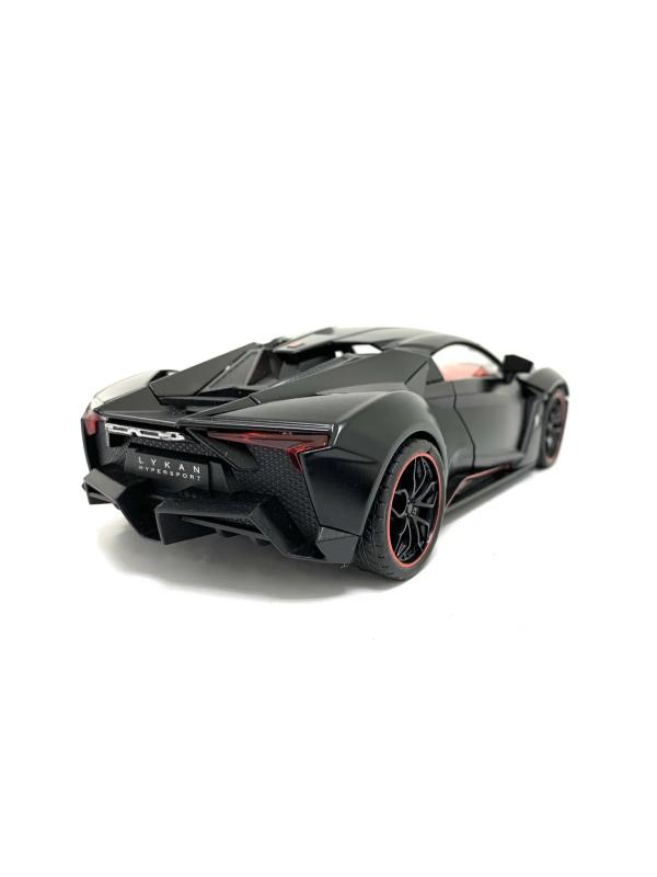 Металлическая машинка 1:24 «Lykan Hypersport» 53522-19, инерционная, свет и звук / Черный