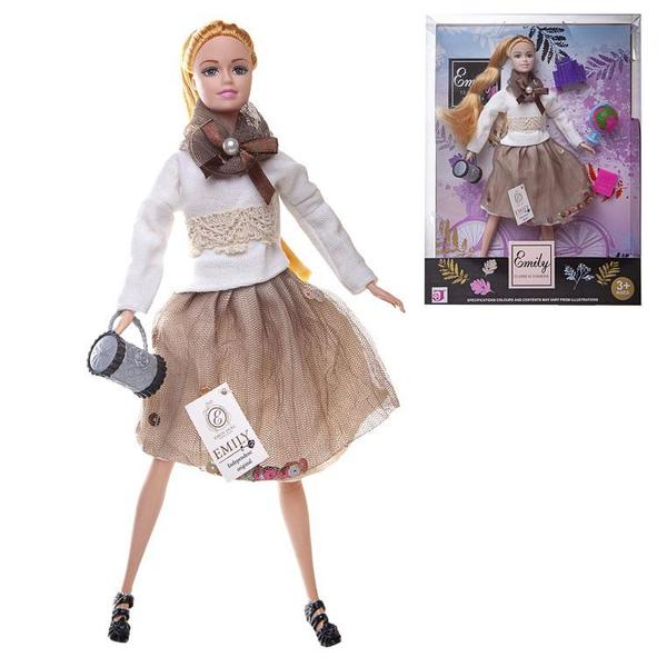Кукла Emily Модница шарнирная с клатчем, глобусом и аксессуарами 30см QJ070C / ABtoys