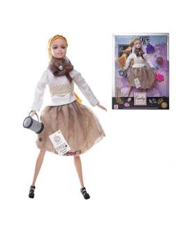 Кукла Emily Модница шарнирная с клатчем, глобусом и аксессуарами 30см QJ070C / ABtoys