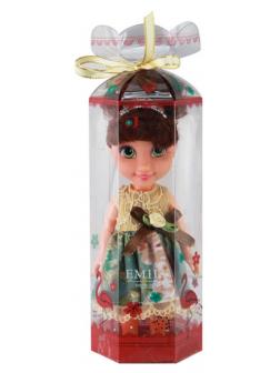 Кукла Emily мини в прозрачной коробочке темные волосы, 16,5см QJ086C / ABtoys