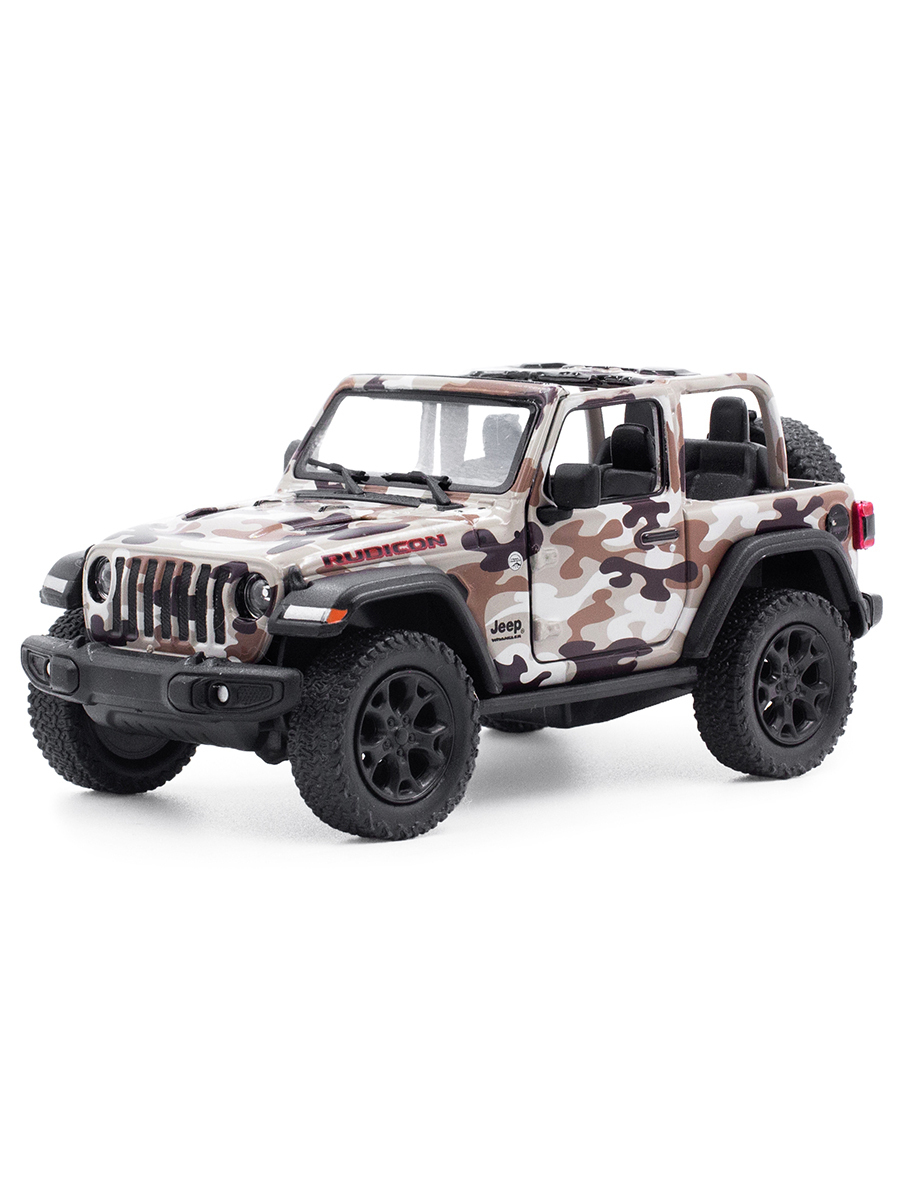 Металлическая машинка Kinsmart 1:34 «2018 Jeep Wrangler Camo Edition (Открытый верх)» KT5420DA, инерционный / Микс