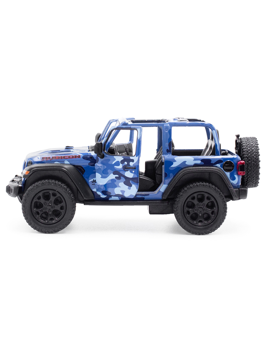 Металлическая машинка Kinsmart 1:34 «2018 Jeep Wrangler Camo Edition (Открытый верх)» KT5420DA, инерционный / Микс