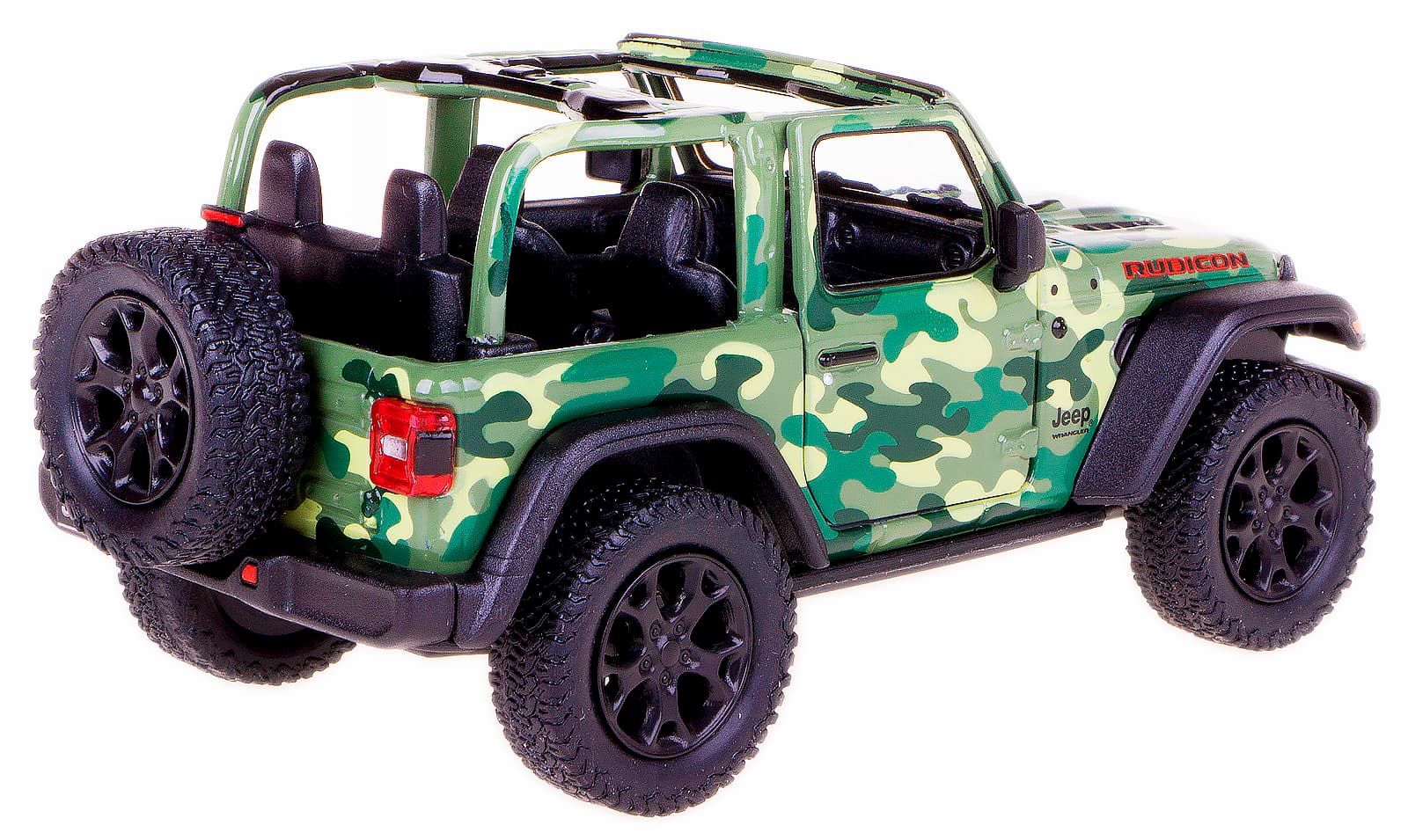 Металлическая машинка Kinsmart 1:34 «2018 Jeep Wrangler Camo Edition (Открытый верх)» KT5420DA, инерционный / Микс
