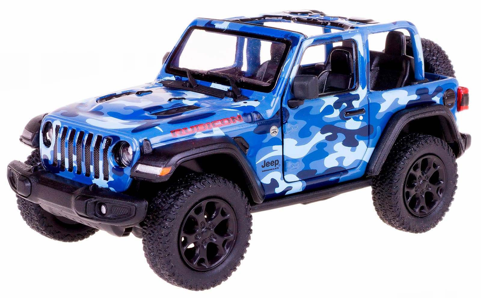 Металлическая машинка Kinsmart 1:34 «2018 Jeep Wrangler Camo Edition (Открытый верх)» KT5420DA, инерционный / Микс