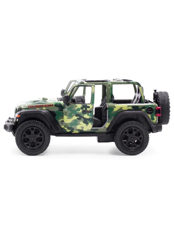Металлическая машинка Kinsmart 1:34 «2018 Jeep Wrangler Camo Edition (Открытый верх)» KT5420DA, инерционный / Микс