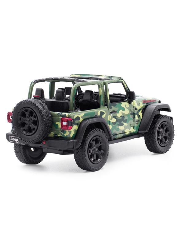 Металлическая машинка Kinsmart 1:34 «2018 Jeep Wrangler Camo Edition (Открытый верх)» KT5420DA, инерционный / Микс