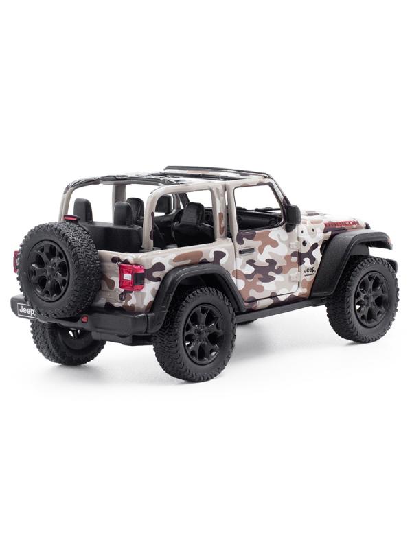 Металлическая машинка Kinsmart 1:34 «2018 Jeep Wrangler Camo Edition (Открытый верх)» KT5420DA, инерционный / Микс