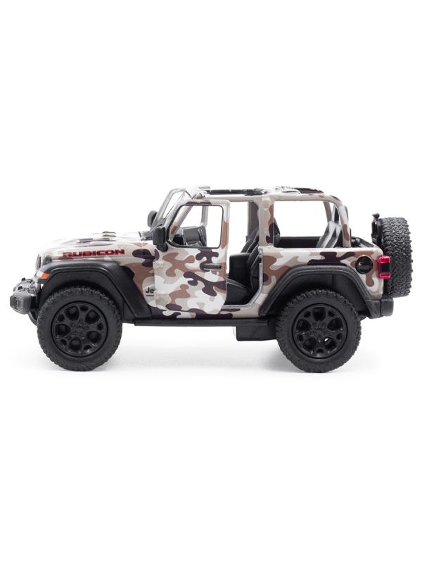 Металлическая машинка Kinsmart 1:34 «2018 Jeep Wrangler Camo Edition (Открытый верх)» KT5420DA, инерционный / Микс