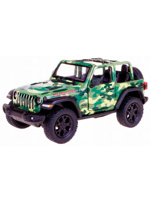 Металлическая машинка Kinsmart 1:34 «2018 Jeep Wrangler Camo Edition (Открытый верх)» KT5420DA, инерционный / Микс