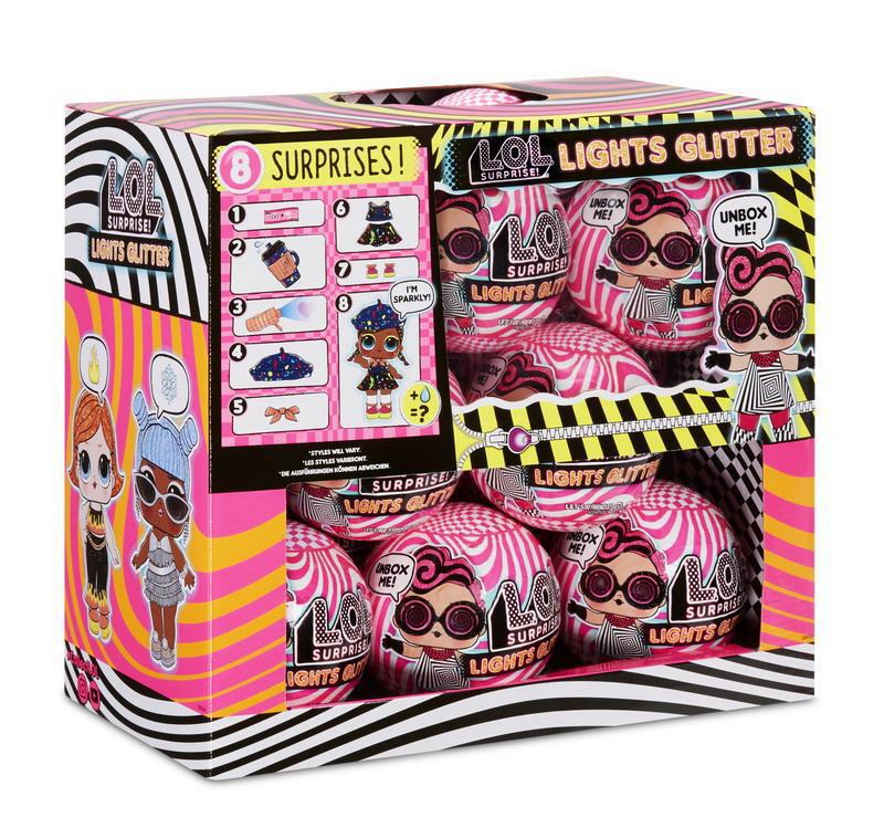 Кукла LOL Surprise Lights Glitter серия Неон, с аксессуарами, в шаре, 12 видов