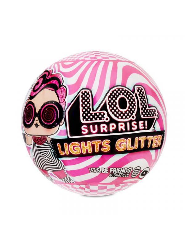 Кукла LOL Surprise Lights Glitter серия Неон, с аксессуарами, в шаре, 12 видов