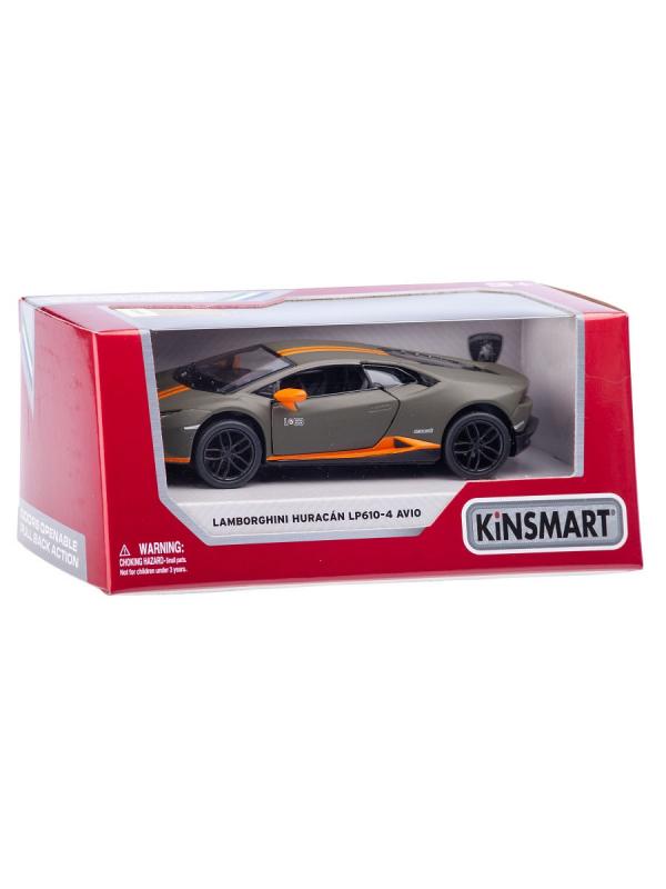 Металлическая машинка Kinsmart 1:36 «Lamborghini Huracan LP610-4 Avio» KT5401W, инерционная в коробке / Микс