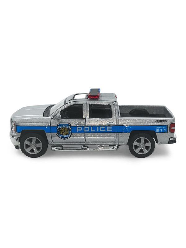 Машинка металлическая Kinsmart 1:46 «2014 Chevrolet Silverado (Police/ Fire Fighter)» KT5381DPR инерционная / Микс