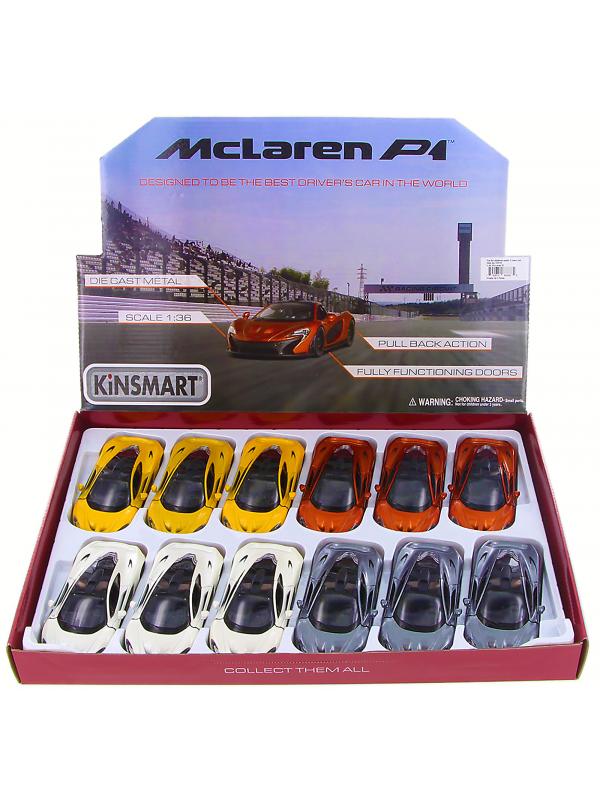 Машинка металлическая Kinsmart 1:36 «McLaren P1» KT5393D инерционная / Микс