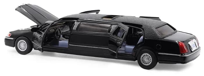 Металлическая машинка Kinsmart 1:38 «1999 Lincoln Town Car Stretch Limousine» KT7001DH / Микс