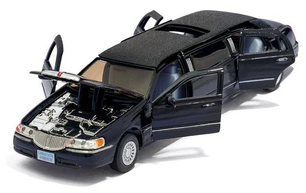 Металлическая машинка Kinsmart 1:38 «1999 Lincoln Town Car Stretch Limousine» KT7001DH / Микс