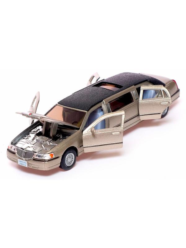 Металлическая машинка Kinsmart 1:38 «1999 Lincoln Town Car Stretch Limousine» KT7001DH / Микс