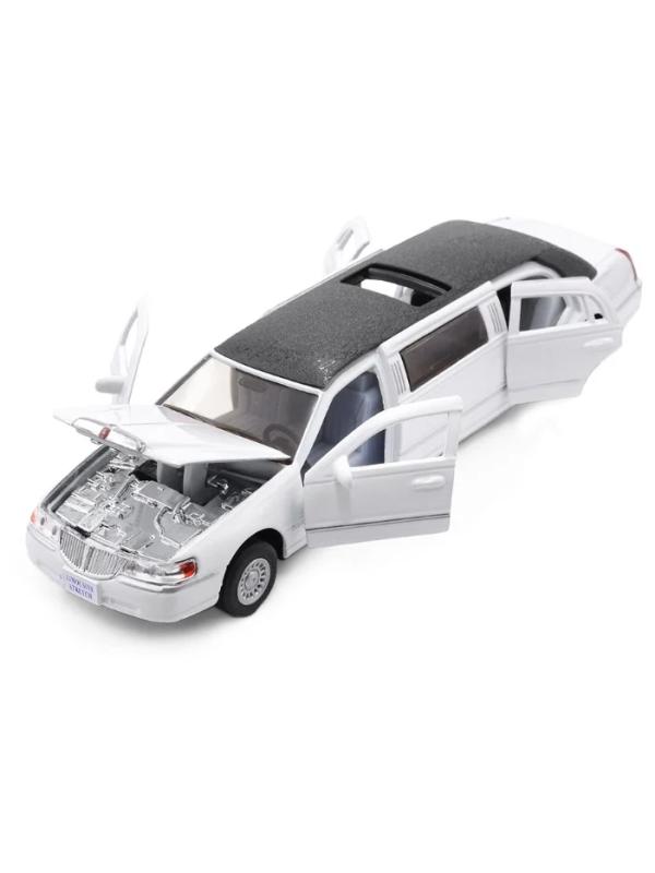 Металлическая машинка Kinsmart 1:38 «1999 Lincoln Town Car Stretch Limousine» KT7001DH / Микс