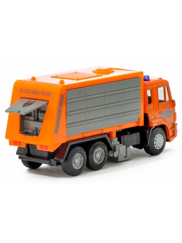 Машинка металлическая Play Smart 1:54 «Камаз: Дорожно - уборочная машина» 6515-B Автопарк / Оранжевый