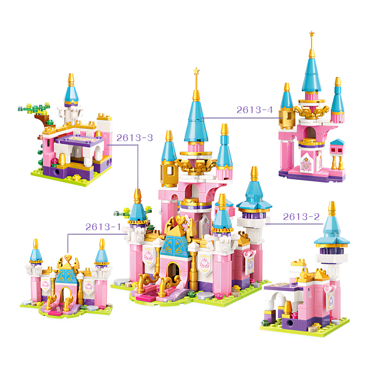 Набор конструкторов Qman «Замок Принцессы» 2613 Princess Leah 468 деталей / 4 шт.