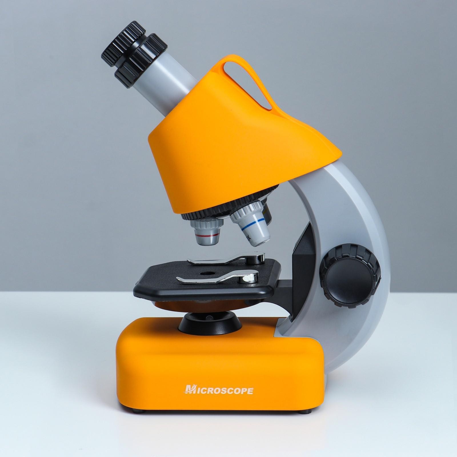 Набор для опытов с микроскопом «Юный биолог» кратность до х1200 / Желтый