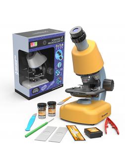 Набор для опытов с микроскопом «Юный биолог» кратность до х1200 / Желтый