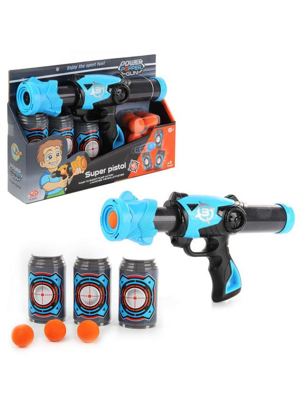 Помповый пистолет «Power popper gun» с мягкими пулями и мишенью, YG07P