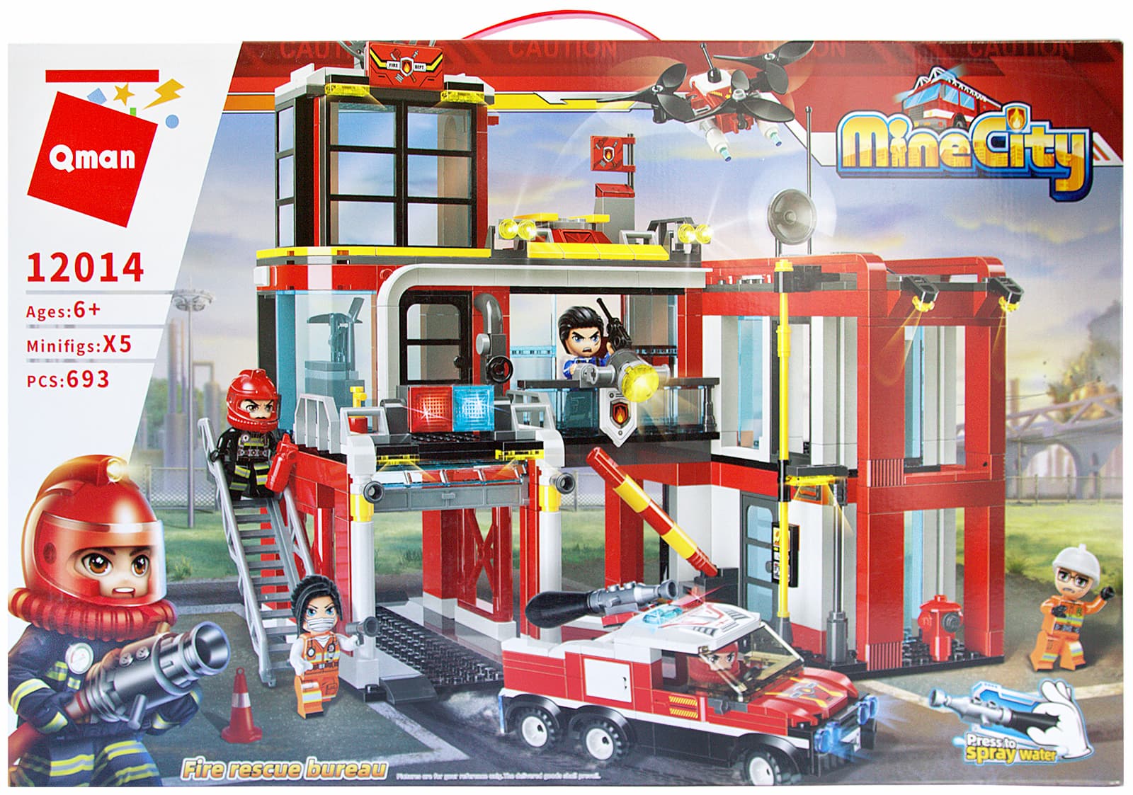 Конструктор Qman «Пожарно-спасательное бюро» 12014 Mine City Fire / 693 детали