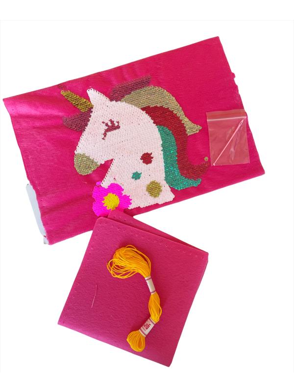 Детский набор для рукоделия Girls Creator для вышивания Подушки «Единорог» с пайетками