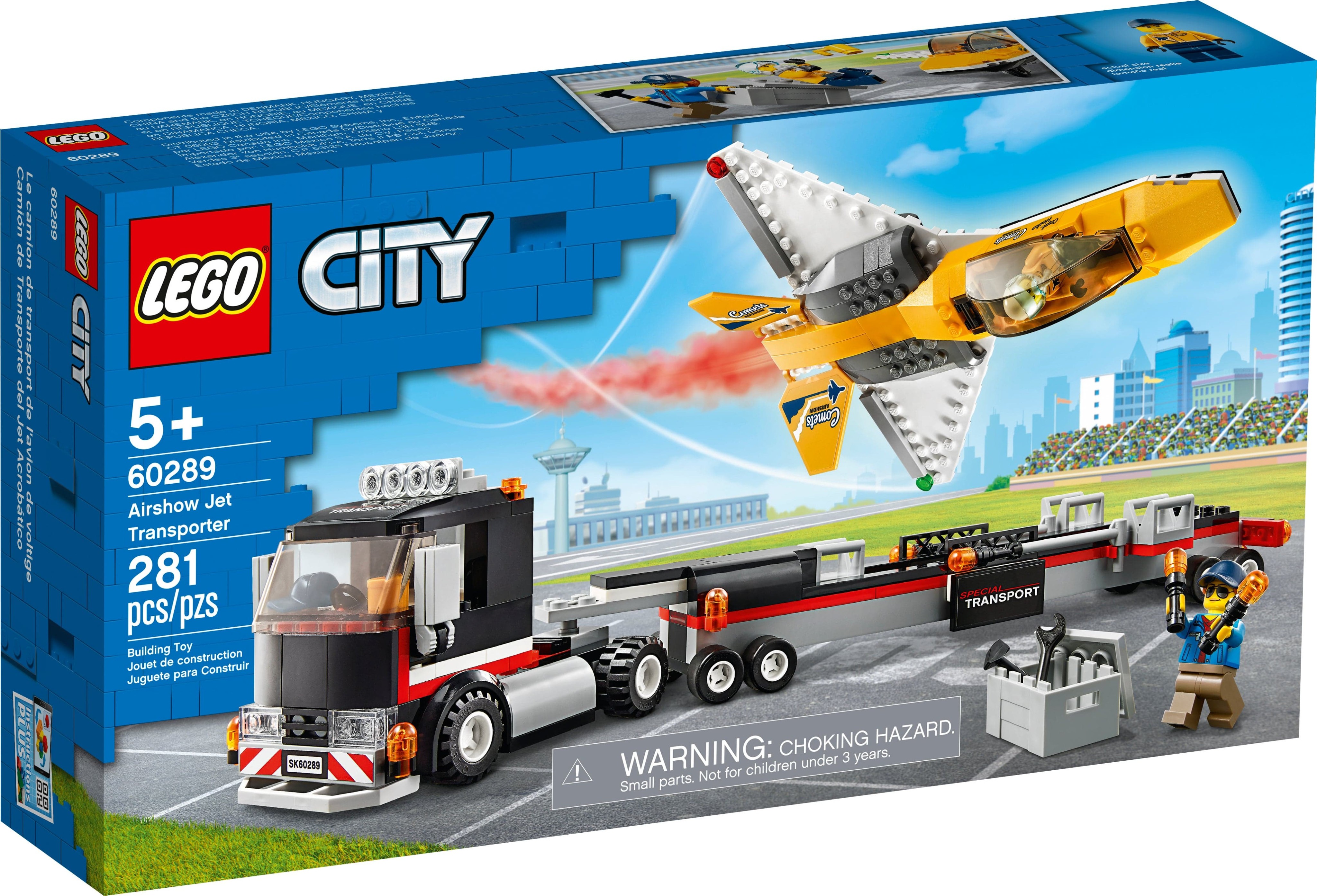 Конструктор LEGO CITY Great Vehicles «Транспортировка самолёта на авиашоу» 60289 / 281 деталь