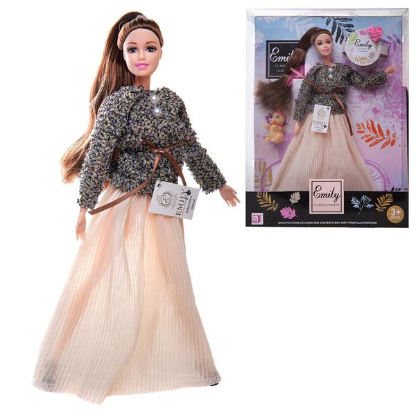 Кукла шарнирная Emily модница с аксессуарами, высота 28 см QJ070D / ABtoys