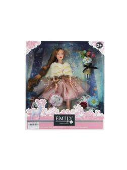 Кукла шарнирная Emily Розовая серия с букетом и аксессуарами, 28см WJ-12655 / ABtoys