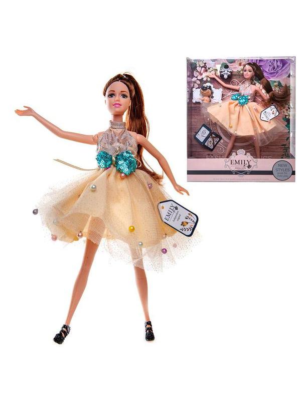 Кукла шарнирная Emily Цветочная серия с питомцем и аксессуарами, 28см QJ079D / ABtoys