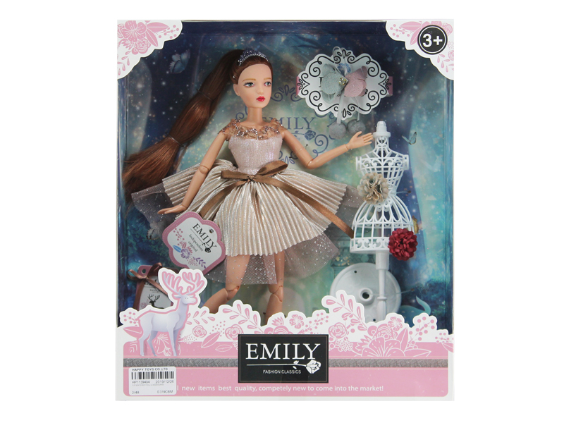 Кукла шарнирная Emily Розовая серия с маникеном и аксессуарами, 28см WJ-12656 / ABtoys