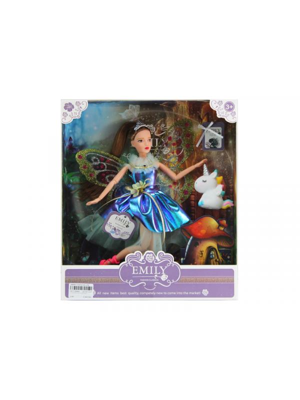 Кукла шарнирная Emily Сиреневая серия Фея с единорогом и аксессуарами, 28см WJ-12683 / ABtoys