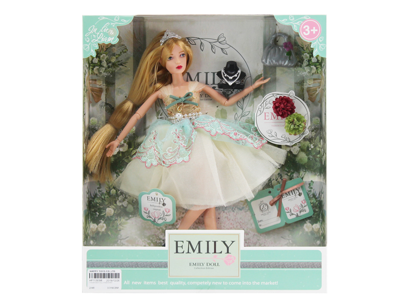 Кукла шарнирная Emily Мятная серия с сумочкой и аксессуарами 28см WJ-12659 / ABtoys