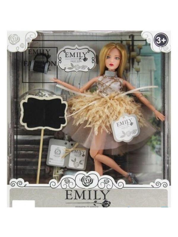 Кукла шарнирная Emily Вечерняя серия с клатчем и аксессуарами, 28см WJ-12668 / ABtoys