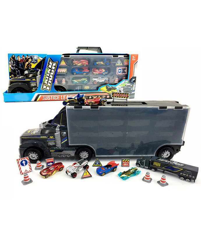 Детский набор - Трейлер «Truck» с машинками и дорожными знаками А7513-К3