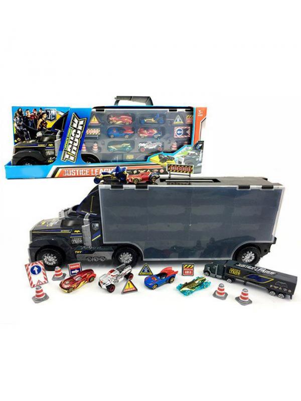 Детский набор - Трейлер «Truck» с машинками и дорожными знаками А7513-К3