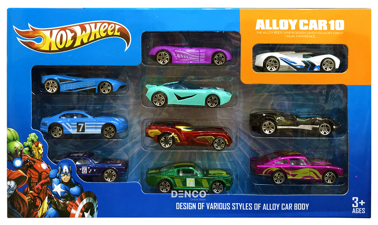 Набор Hot Wheels из 10 машинок 7 см. «Alloy Car»