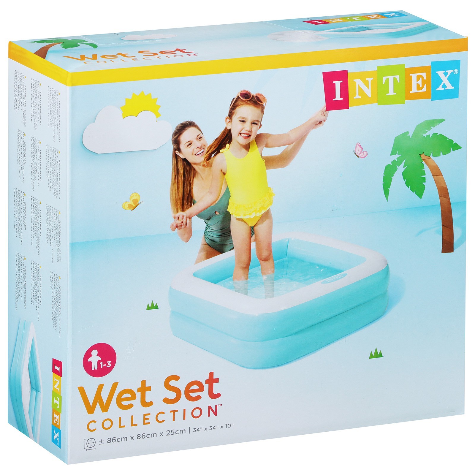 Детский бассейн надувной «Малыш» 57100NP INTEX, 86 х 86 х 25 см, 1-3 года / Микс