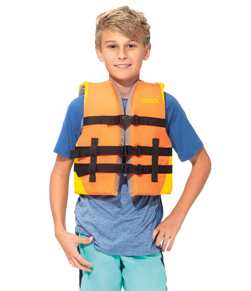 Жилет для плавания детский Intex 69680 с пенопластовыми вставками, 23-41 кг, обхват груди / 64-74 см.