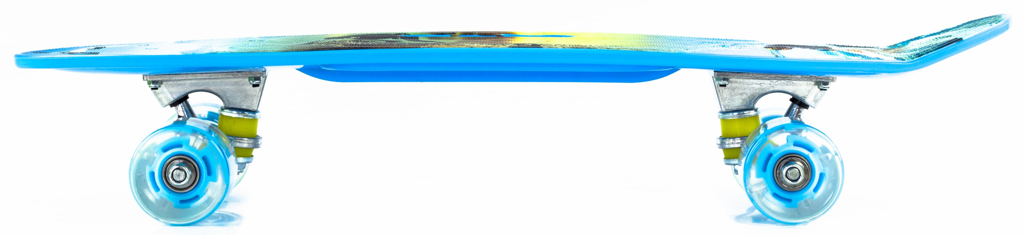 Пенни борд со светящимися колесами и ручкой для переноски 60 см., S00526 / Микс