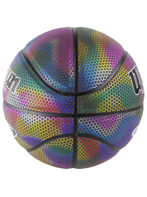 Баскетбольный мяч Wildsun, светоотражающий-голографический, размер 7, 44463 / Черный