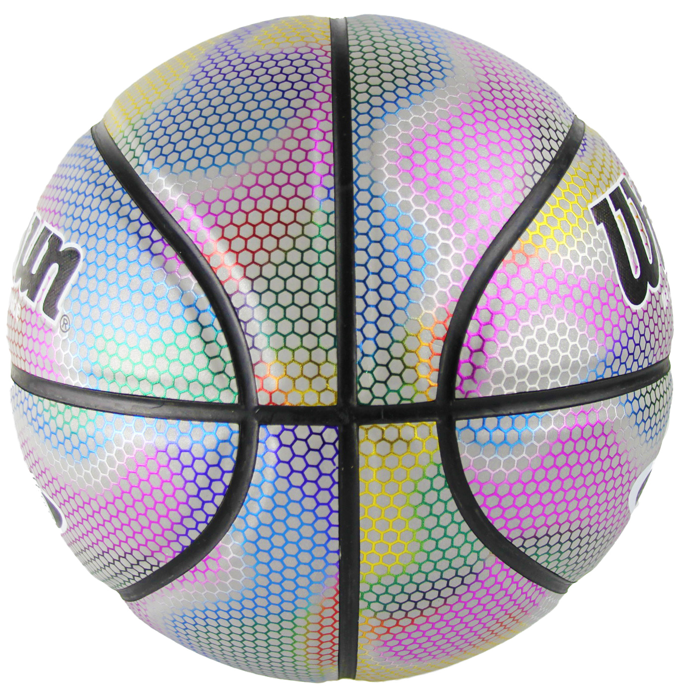 Баскетбольный мяч Wildsun, светоотражающий-голографический, размер 7 / Белый