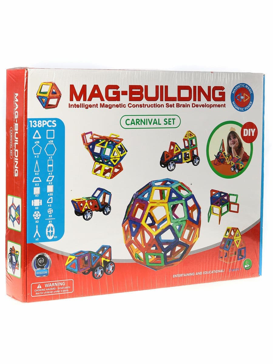 Магнитный конструктор MAG-BUILDING / 138 деталей