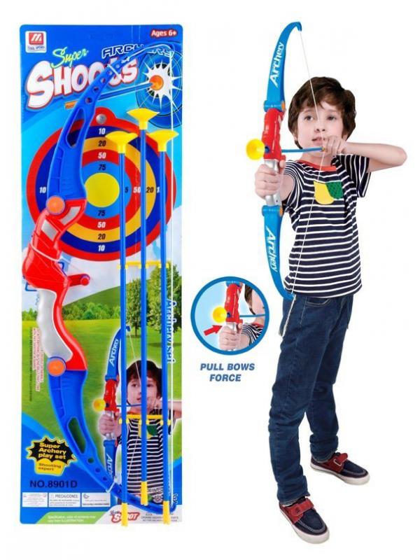 Лук игрушечный «Shoots» с мишенью и стрелами на присосках 3 шт., 8901D