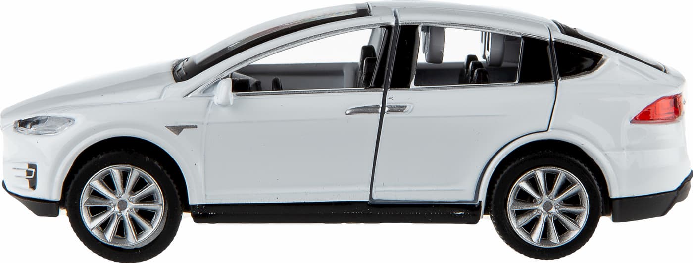 Металлическая машинка Play Smart 1:50 «Tesla Model X» 6533W, инерционная в коробке / Белый